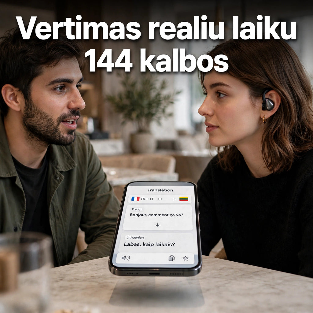 Naujos kartos belaidės vertimo ausinės – 144 kalbų
